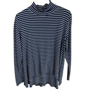 NWT Cutloose Blue Gray Striped Long Sleeve High Low Tunic Size Small